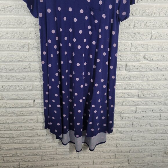 Lularoe Womens Dress XL Short Sleeve High Low Blue Polka Dot GEO227XE - Picture 5 of 13